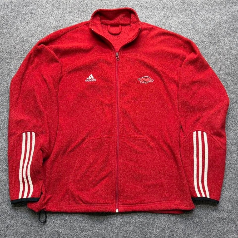 Vtg Arkansas Razorbacks adidas zip up jacket size‎ large